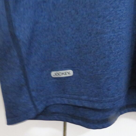 Jockey Pullover Shirt Men Lg Dark Blue, Performance V Neck Casual Short Sleeved - Picture 5 of 7